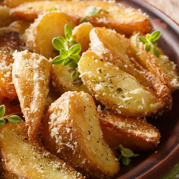 Baked Garlic-Parmesan Potato Wedges Recipe - MY EDIBLE FOOD
