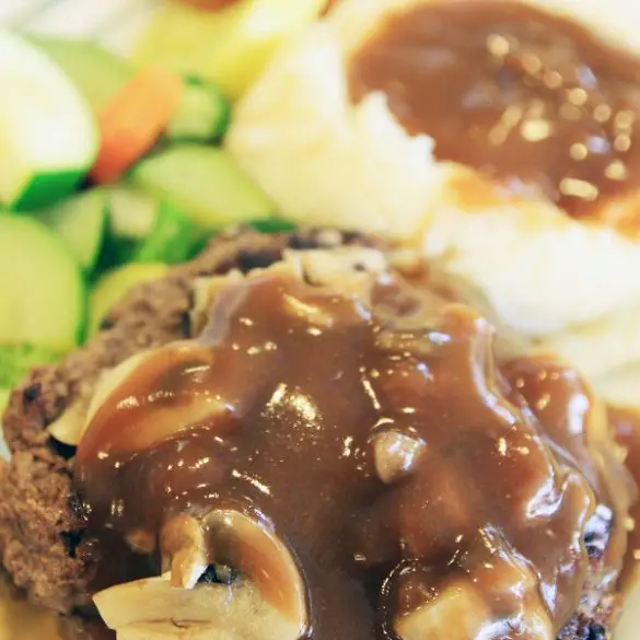 instant pot keto salisbury steak recipe. This delicious keto Salisbury steak is homemade from scratch and uses very simple ingredients. #instantpot #pressurecooker #keto #salisbury #steak #homemade #dinner #healthy