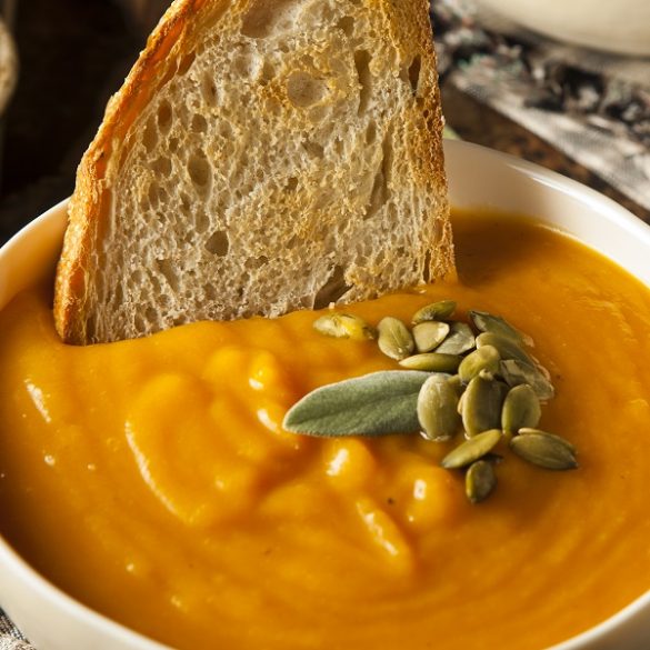 Instant pot healthy butternut squash soup recipe. Learn how to cook healthy and cozy vegetarian soup in an electric instant pot. #instantpot #pressurecooker #dinner #vegetarian #vegan#healthy #soup #cozy #homemade