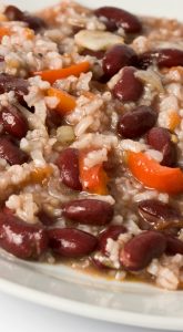 Instant pot vegetarian red beans and rice recipe. Learn how to cook easy and healthy vegetarian red beans and rice in an electric instant pot. #instantpot #pressurecooker #vegetarian #healthy #dinner #beans #rice #homemade