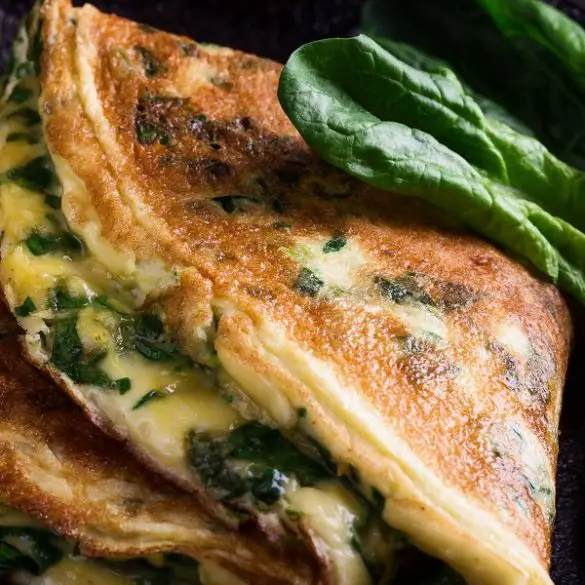 Air Fryer Cheesy Spinach Omelet Recipe – MY EDIBLE FOOD