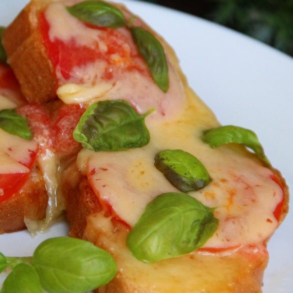 Air fryer bruschetta with tomato and basil. learn how to cook yummy Italian bruschetta in an air fryer. #airfryer #italian #bruschetta #tomato #healthy