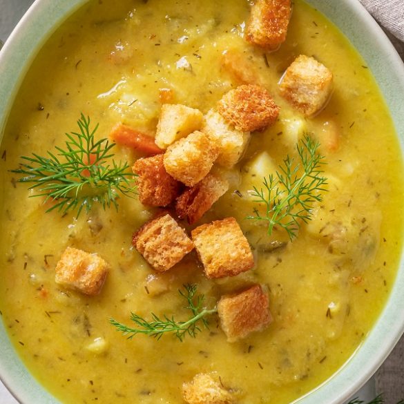Slow cooker gherkin soup recipe. If you're looking for a recipe for a slow cooker soup with gherkins, this is it. #slowcooker #crockpot #healthy #soups #homemade