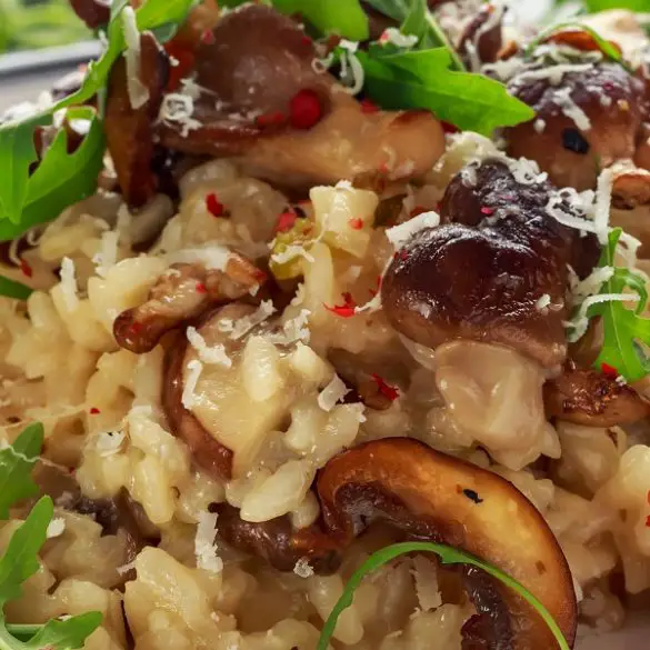 Slow cooker Italian mushroom risotto recipe. I tried this new recipe and I loved it! It was easy to make, you didn't need to stand and stir anything. #slowcooker #crockpot #dinner #homemade #healthy #italian