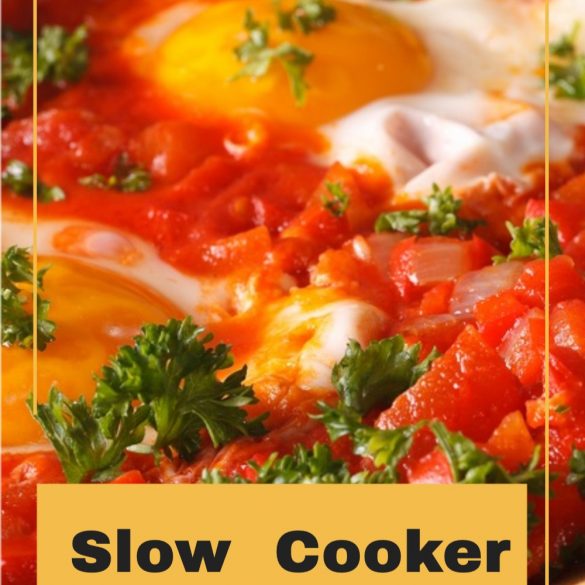 Slow cooker shakshuka recipe. As the perfect breakfast or brunch dish, Shakshuka brings a little spice and Southwestern twist to the table. #slowcooker #crockpot #dinner #breakfast #homemade #eggs #recipes #tomatoes #shakshuka