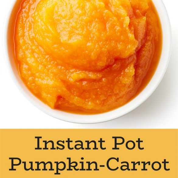 Instant pot pumpkin-carrot puree baby food. This homemade baby food recipe is easy! You can be sure to leave your baby with all the nutrients they need to grow and thrive. #pressurecooker #instantpot #vegetarian #vean #puree #babyfood #pumpkin #carrot #healthy
