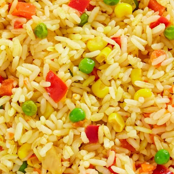 Instant pot spicy rice recipe. A quick and easy dinner idea that is ready in less than 20 minutes. #pressurecooker #instantpot #rice #recipes #vegetarian #vegan #healthy #homemade