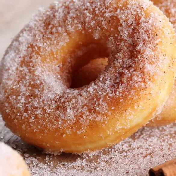Air fryer cinnamon-sugar donuts. When you want a sweet, delicious treat, these healthy cinnamon-sugar donuts are the perfect answer. #airfryer #donuts #desserts #homemade #easy #healthy #breakfast