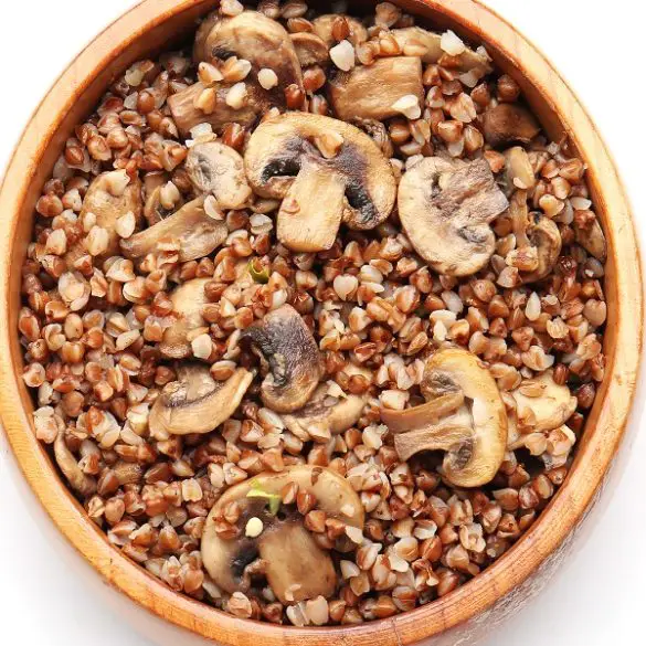 Instant pot buckwheat with mushrooms. Buckwheat is a type of cereal grain that is rich in protein and a good source of minerals like iron. #instantpot #pressurecooker #dinner #buckwheat #mushrooms #vegetarian #vegan #healthy #homemade #diet