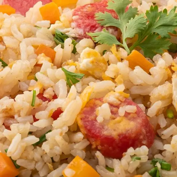 Instant pot Cajun rice and sausages. Enjoy a delicious and easy-to-make meal with Cajun Rice and Sausages! Perfectly spiced, this one-pot dish is sure to become a family favorite. #instantpot #pressurecooker #recipes #rice #sausages #dinner #spicy #homemade